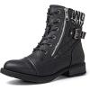 GLOBALWIN Women’s Combat Boots Lace Up Boots For Women Ankle Booties With Low Heel Fashion Dressy Short Boots(21yy18 Black2)