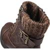 GLOBALWIN Women’s Combat Boots Lace Up Boots For Women Ankle Booties With Low Heel Fashion Dressy Short Boots(21yy18 Brown)