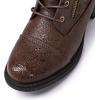GLOBALWIN Women’s Combat Boots Lace Up Boots For Women Ankle Booties With Low Heel Fashion Dressy Short Boots(21yy18 Brown)