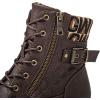GLOBALWIN Women’s Combat Boots Lace Up Boots For Women Ankle Booties With Low Heel Fashion Dressy Short Boots(21yy18 Brown2)