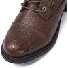 GLOBALWIN Women’s Combat Boots Lace Up Boots For Women Ankle Booties With Low Heel Fashion Dressy Short Boots(21yy18 Brown2)