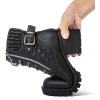 GLOBALWIN Women’s Combat Boots Lace Up Comfortable Ankle Booties For Women Low Heel(21yy16 Black)