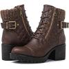 GLOBALWIN Women’s Combat Boots Lace Up Comfortable Ankle Booties For Women Low Heel(21yy16 Brown)