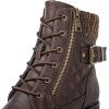 GLOBALWIN Women’s Combat Boots Lace Up Comfortable Ankle Booties For Women Low Heel(21yy16 Brown)