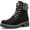 GLOBALWIN Women’s Fall Winter Quilted Ankle Boots – Warm Fleece Lined Winter Booties Combat Boots For Snow and Rain Non-Slip Fashion Ankle Booties(1915 Black3)