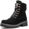 GLOBALWIN Women’s Fall Winter Quilted Ankle Boots – Warm Fleece Lined Winter Booties Combat Boots For Snow and Rain Non-Slip Fashion Ankle Booties(1915 Black2)