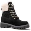 GLOBALWIN Women’s Fall Winter Quilted Ankle Boots – Warm Fleece Lined Winter Booties Combat Boots For Snow and Rain Non-Slip Fashion Ankle Booties(1915black)