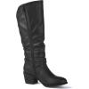 GLOBALWIN Women’s Knee High Cowboy Boots – Minimalist Western Round Toe Cowgirl Boots with Comfortable Block Heel, Plain Sleek Design, Tall Dress Boots for Women(19yy21 Black2)