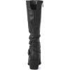 GLOBALWIN Women’s Knee High Cowboy Boots – Minimalist Western Round Toe Cowgirl Boots with Comfortable Block Heel, Plain Sleek Design, Tall Dress Boots for Women(19yy21 Black2)