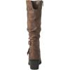 GLOBALWIN Women’s Knee High Cowboy Boots – Minimalist Western Round Toe Cowgirl Boots with Comfortable Block Heel, Plain Sleek Design, Tall Dress Boots for Women(19yy21 Camel2)