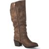 GLOBALWIN Women’s Knee High Cowboy Boots – Minimalist Western Round Toe Cowgirl Boots with Comfortable Block Heel, Plain Sleek Design, Tall Dress Boots for Women(19yy21 Camel2)