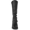 GLOBALWIN Women’s Knee High Cowboy Boots – Minimalist Western Round Toe Cowgirl Boots with Comfortable Block Heel, Plain Sleek Design, Tall Dress Boots for Women(19yy21 Black2)