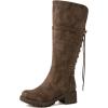 GLOBALWIN Women’s Lace Up Back Knee High Fashion Boots(19yy29 Camel3)