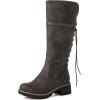 GLOBALWIN Women’s Lace Up Back Knee High Fashion Boots(19yy29 Grey3)