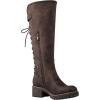 GLOBALWIN Women’s Lace Up Back Knee High Fashion Boots(19yy29brown)