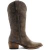 GLOBALWIN Women’s Mid Calf Western Cowboy Boots Cowgirl Boots for Women with Floral Embroidery Side Zipper Chunky Heel(Brown)