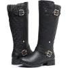 GLOBALWIN Women’s Quilted Knee High Boots For Women Low Heel Comfortable Fashion Riding Boots(19yy01black)