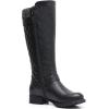 GLOBALWIN Women’s Quilted Knee High Boots For Women Low Heel Comfortable Fashion Riding Boots(19yy01black)