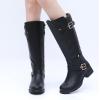 GLOBALWIN Women’s Quilted Knee High Boots For Women Low Heel Comfortable Fashion Riding Boots(19yy01black)