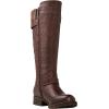 GLOBALWIN Women’s Quilted Knee High Boots For Women Low Heel Comfortable Fashion Riding Boots(19yy01brown)