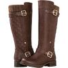 GLOBALWIN Women’s Quilted Knee High Boots For Women Low Heel Comfortable Fashion Riding Boots(19yy01brown)