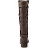 GLOBALWIN Women’s Quilted Knee High Fashion Boots Strappy Boots For Women(21yy10 Brown4)