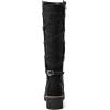 GLOBALWIN Women’s Strappy Motorcycle Knee High Boots Riding Boots Back Lace Up Fall Winter Fashion Knee High Boots For Women(22yy07 Black)