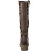 GLOBALWIN Women’s Strappy Motorcycle Knee High Boots Riding Boots Back Lace Up Fall Winter Fashion Knee High Boots For Women(22yy07 Brown)