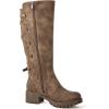 GLOBALWIN Women’s Strappy Motorcycle Knee High Boots Riding Boots Back Lace Up Fall Winter Fashion Knee High Boots For Women(22yy07 Camel2)