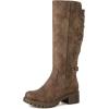 GLOBALWIN Women’s Strappy Motorcycle Knee High Boots Riding Boots Back Lace Up Fall Winter Fashion Knee High Boots For Women(22yy07 Camel2)