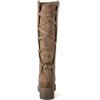 GLOBALWIN Women’s Strappy Motorcycle Knee High Boots Riding Boots Back Lace Up Fall Winter Fashion Knee High Boots For Women(22yy07 Camel2)