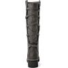 GLOBALWIN Women’s Strappy Motorcycle Knee High Boots Riding Boots Back Lace Up Fall Winter Fashion Knee High Boots For Women(22yy07 Grey)