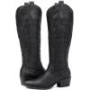 GLOBALWIN Women’s The Western Cowboy Cowgirl Embroidered Knee High Boots(23yy12 Black2)