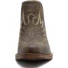 GLOBALWIN Women’s Western Ankle Booties Snipped Square Toe Embroidered Cowboy Chelsea Boots, Low Stacked Block Heel, Comfortable Pull-On Short Cowgirl Boots(25yy05 Brown)