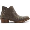 GLOBALWIN Women’s Western Ankle Booties Snipped Square Toe Embroidered Cowboy Chelsea Boots, Low Stacked Block Heel, Comfortable Pull-On Short Cowgirl Boots(25yy05 Brown)