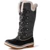 kingshow Globalwin Women’s Snow Boots – Mid-Calf-Length Winter Boots For Women with Faux Fur Lining, Insulated Cold Weather Protection, and Non-Slip Traction Sole(Grey2)