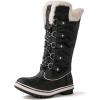 kingshow Globalwin Women’s Snow Boots – Mid-Calf-Length Winter Boots For Women with Faux Fur Lining, Insulated Cold Weather Protection, and Non-Slip Traction Sole(Black2)
