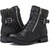 GLOBALWIN Women’s Combat Boots Lace Up Boots For Women Ankle Booties With Low Heel Fashion Dressy Short Boots(21yy18 Black)