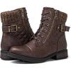 GLOBALWIN Women’s Combat Boots Lace Up Boots For Women Ankle Booties With Low Heel Fashion Dressy Short Boots(21yy18 Brown)