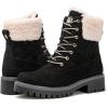 GLOBALWIN Women’s Fall Winter Quilted Ankle Boots – Warm Fleece Lined Winter Booties Combat Boots For Snow and Rain Non-Slip Fashion Ankle Booties(1915black)