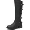 GLOBALWIN Women’s Knee High Boots Horseback Riding Tall Boots For Women With Low Heel Comforable For Walking(23yy17 Black)
