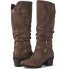 GLOBALWIN Women’s Knee High Cowboy Boots – Minimalist Western Round Toe Cowgirl Boots with Comfortable Block Heel, Plain Sleek Design, Tall Dress Boots for Women(19yy21 Camel2)