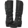 GLOBALWIN Women’s Knee High Cowboy Boots – Minimalist Western Round Toe Cowgirl Boots with Comfortable Block Heel, Plain Sleek Design, Tall Dress Boots for Women(19yy21 Black2)