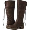 GLOBALWIN Women’s Lace Up Back Knee High Fashion Boots(19yy29 Brown3)