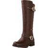GLOBALWIN Women’s Quilted Knee High Boots For Women Low Heel Comfortable Fashion Riding Boots(19yy01brown)