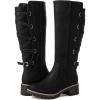 GLOBALWIN Women’s Strappy Motorcycle Knee High Boots Riding Boots Back Lace Up Fall Winter Fashion Knee High Boots For Women(22yy07 Black)