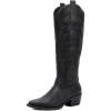 GLOBALWIN Women’s The Western Cowboy Cowgirl Embroidered Knee High Boots(23yy12 Black2)