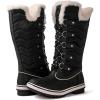 kingshow Globalwin Women’s Snow Boots – Mid-Calf-Length Winter Boots For Women with Faux Fur Lining, Insulated Cold Weather Protection, and Non-Slip Traction Sole(Black2)