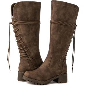 GLOBALWIN Women’s Lace Up Back Knee High Fashion Boots(19yy29 Camel3)