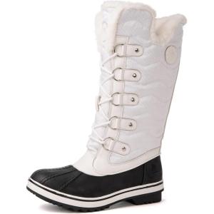 kingshow Globalwin Women’s Snow Boots – Mid-Calf-Length Winter Boots For Women with Faux Fur Lining, Insulated Cold Weather Protection, and Non-Slip Traction Sole(White2)